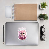 Cute Owl - We lose ourselves in books - we find ourselves there too  Bubble-free stickers