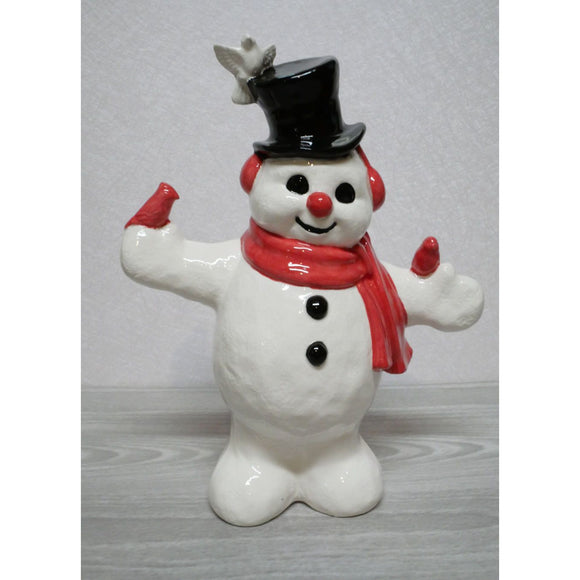 Handmade Porcelain Ceramic Frosty Snowman Home Decoration for the holidays